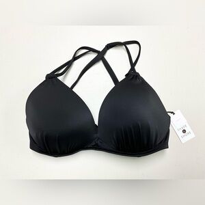 Black Strappy Bikini Top - 36DD